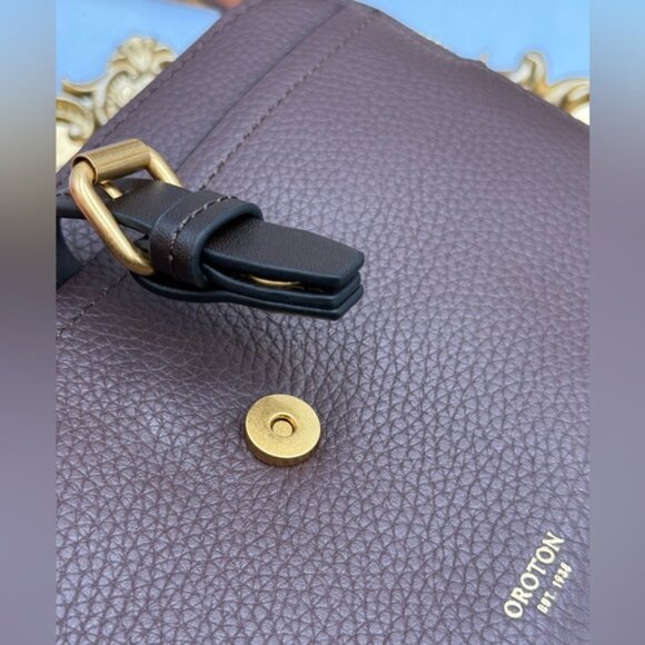 🆕 OROTON 🧿 NWOT Dylan Camera Crossbody Bag, Brown Bear Calfskin Leather - Picture 14 of 14